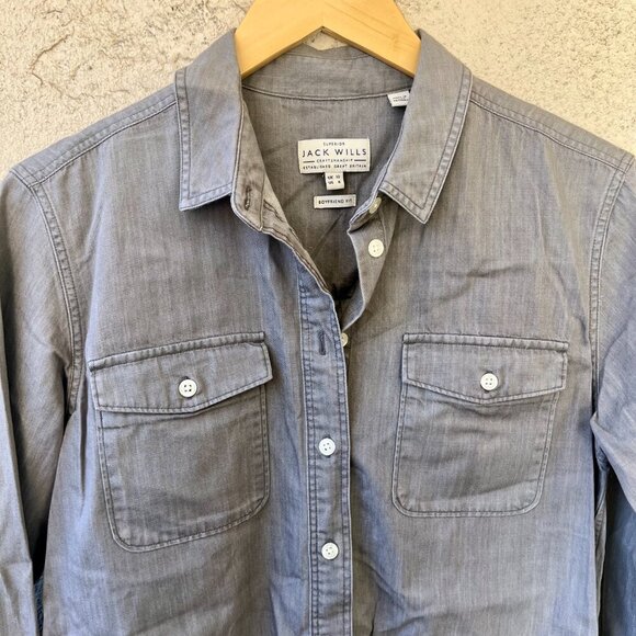 NEW Jack Wills Boyfriend Fit Button Shirt US 6 - Picture 3 of 5